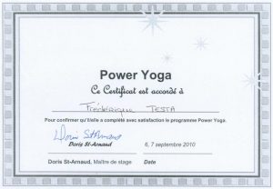 Certificat Power Yoga